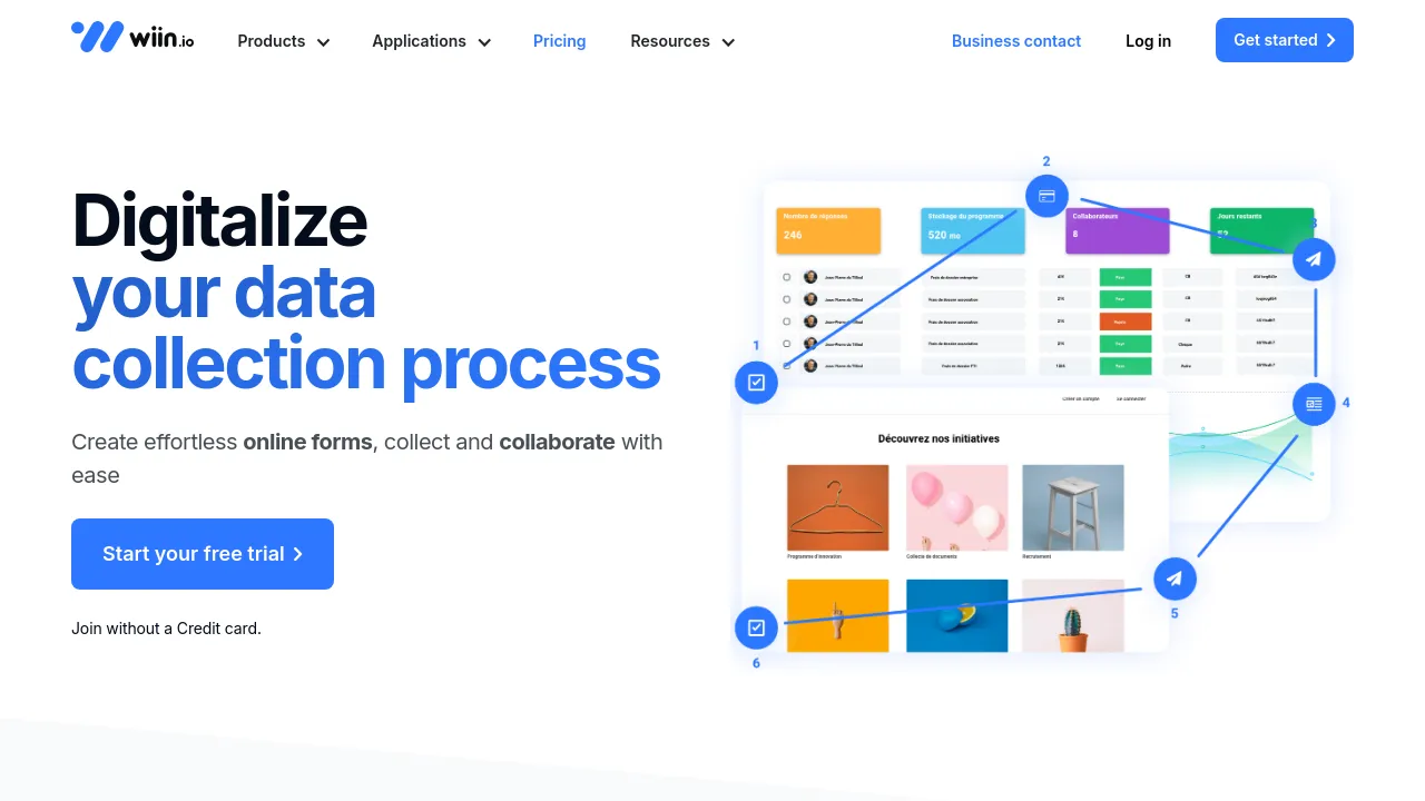 Screenshot of WIIN.io website