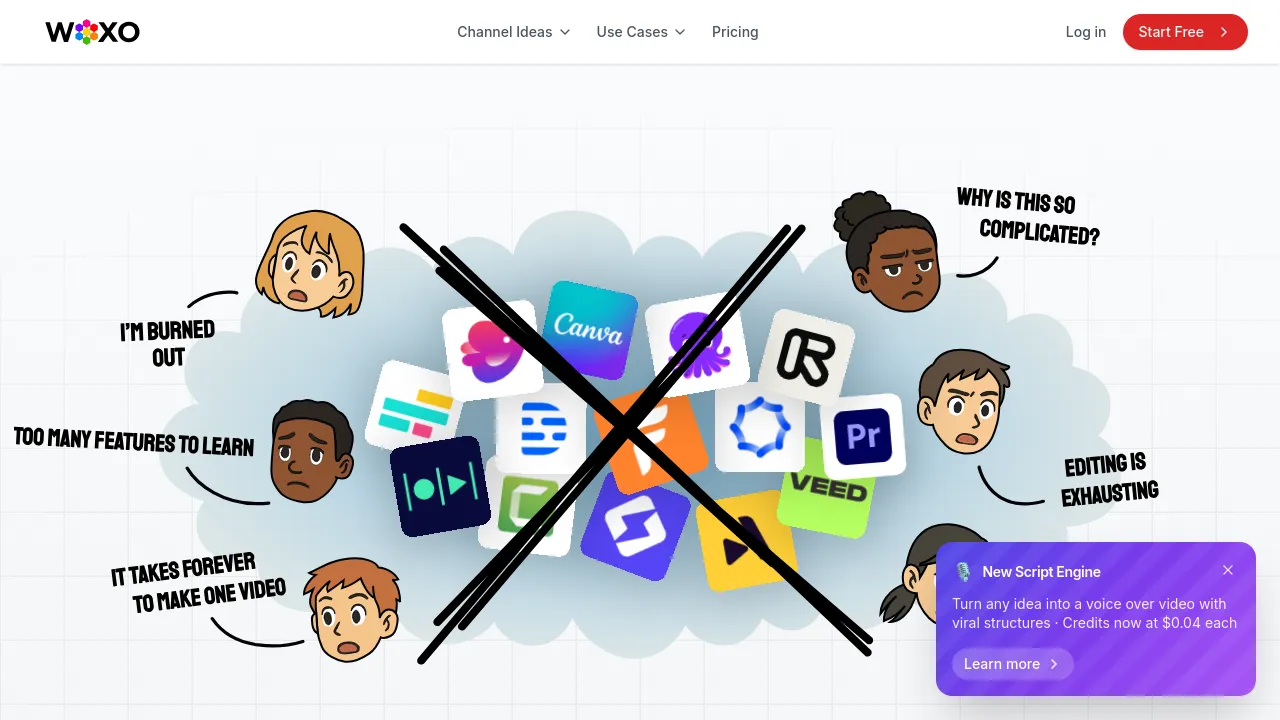 Screenshot of WOXO website