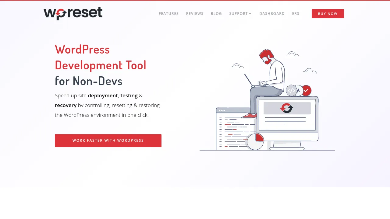 Screenshot of WP Reset website