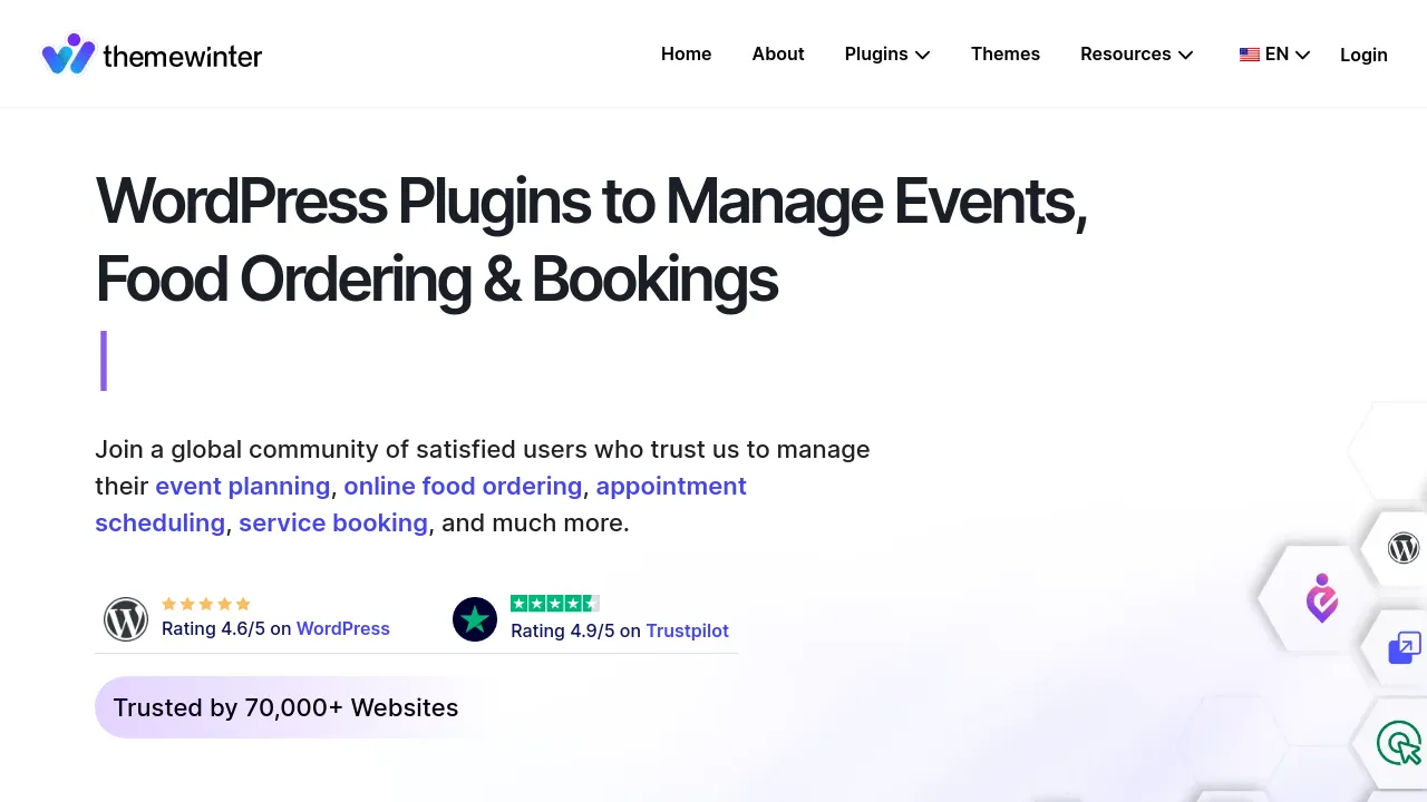 Screenshot of WPCafe App website