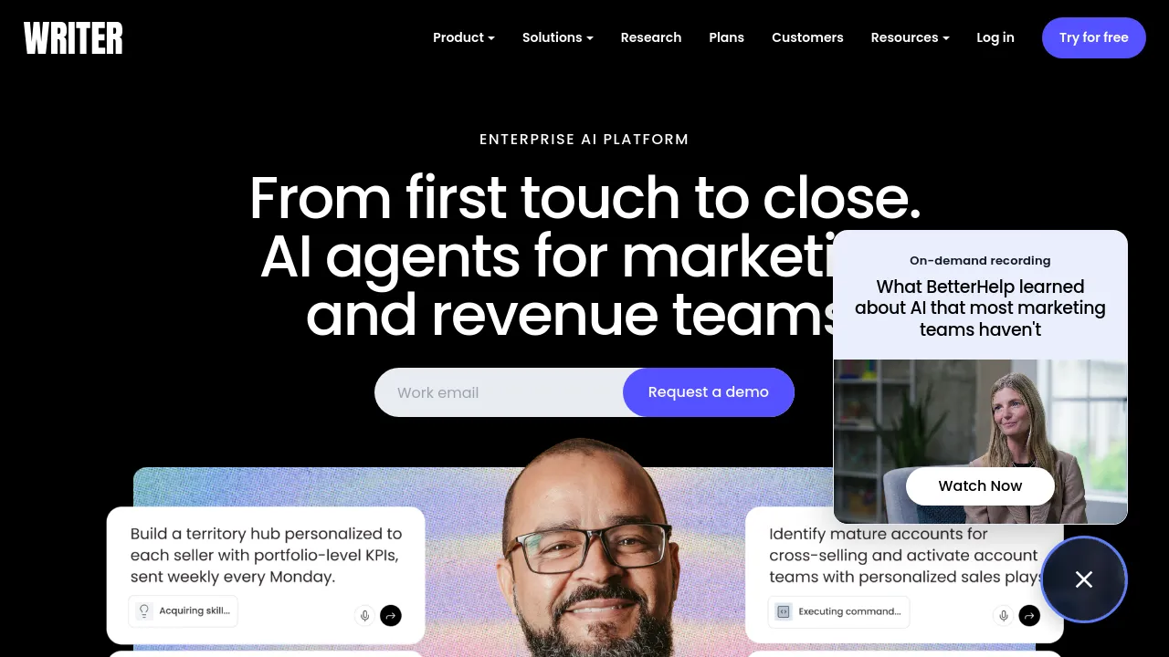 Screenshot of Writer website
