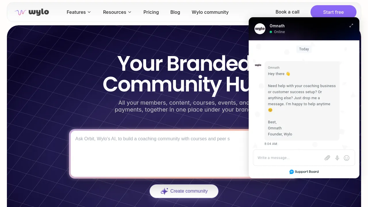 Screenshot of Wylo website