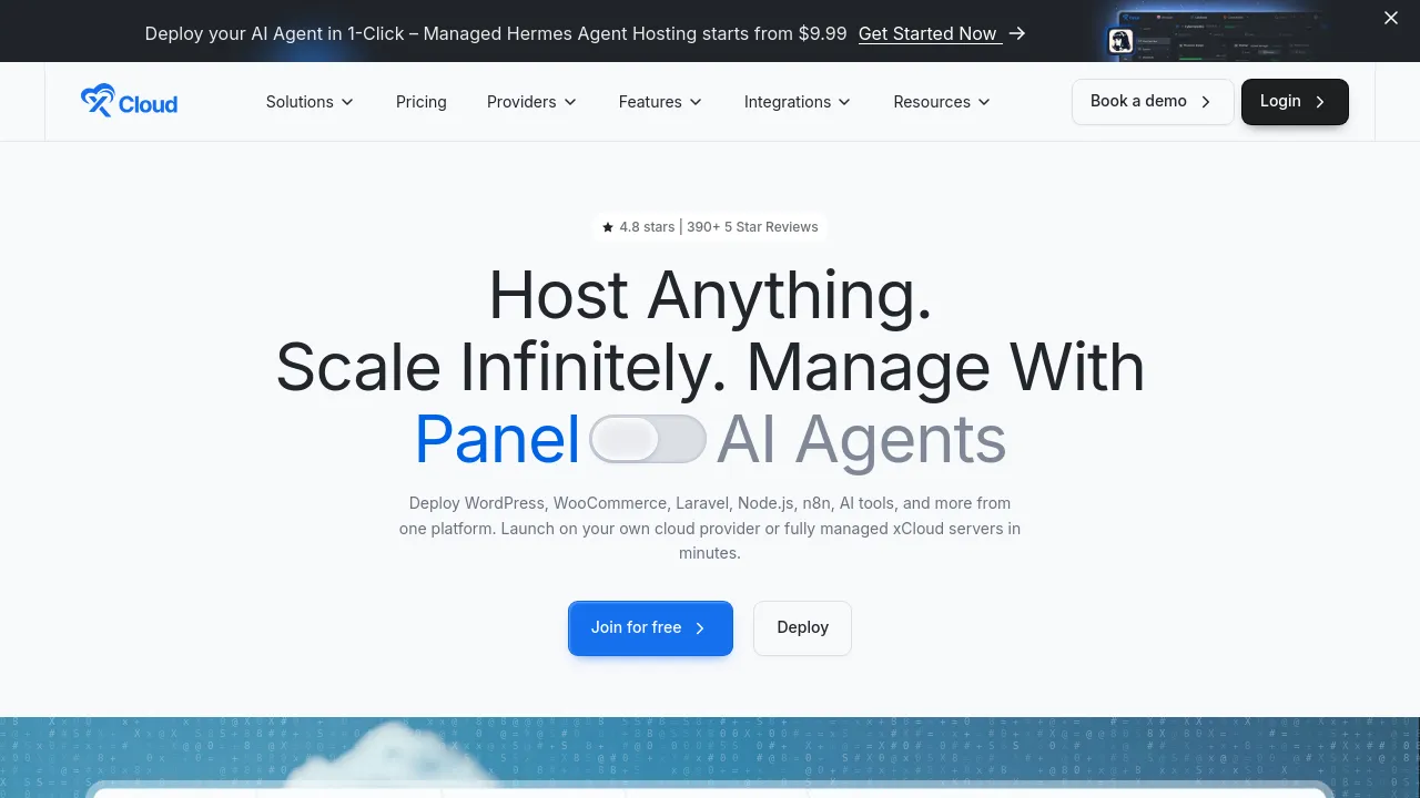 Screenshot of xCloud website