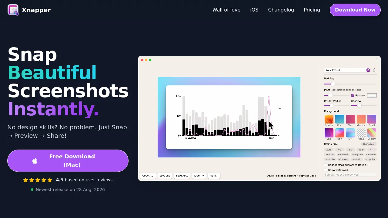 Screenshot of Xnapper website