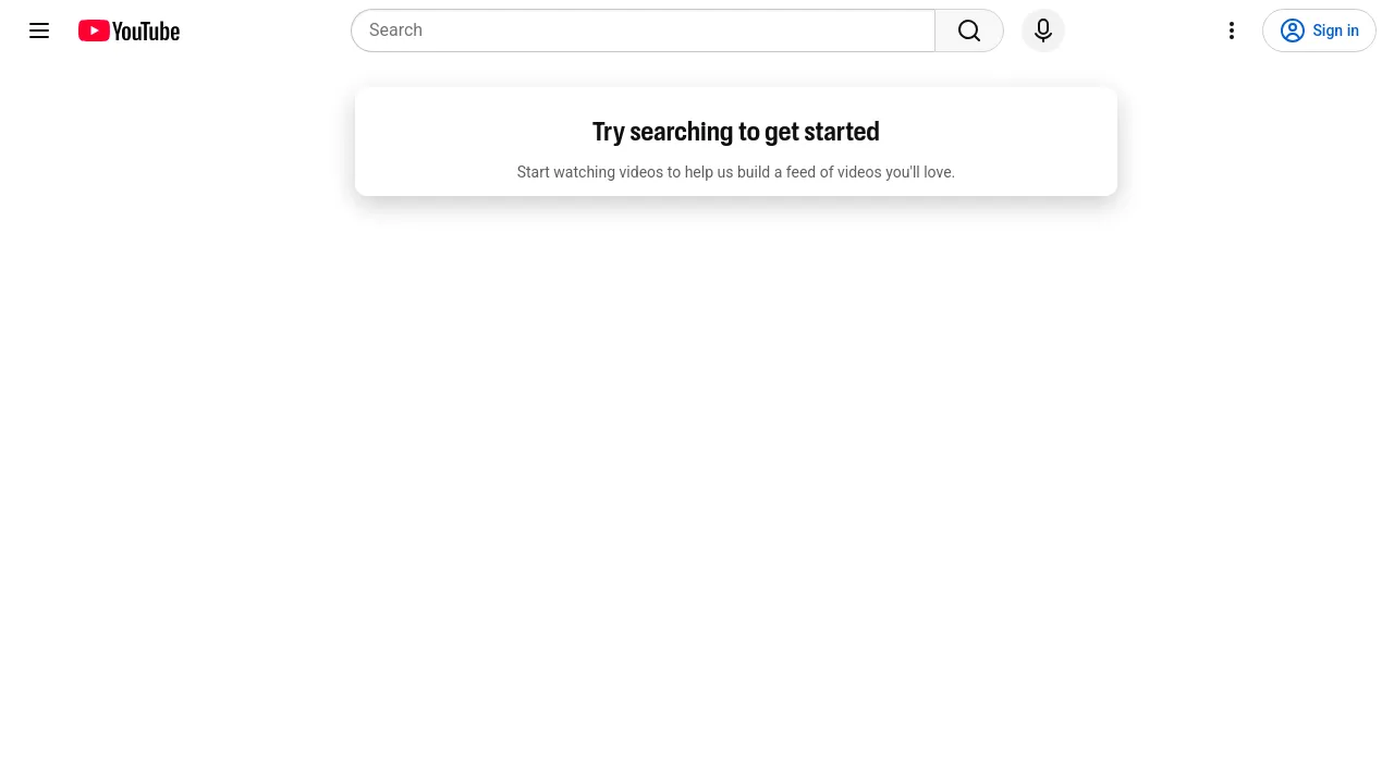 Screenshot of YouTube website